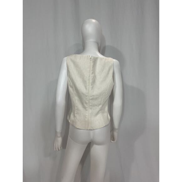 Amanda Uprichard x Revolve 'Ines' White Linen Top Size L - Picture 3 of 5